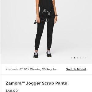 Figs Zamora black jogger scrubs